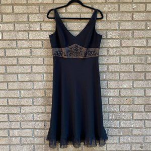 EVAN PICONE Dress Black Embroidered Sleeveless